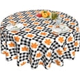 thumbnail image 1 of Fall Plaid Tablecloth Black and White Checkered Tablecloth Round 60 Inch Washable Reusable Maple Leaf Tablecloth for Home Parties Dinner Picnic Dining Kitchen Decor, 1 of 6