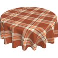 thumbnail image 1 of Fall Plaid Tablecloth Round 60 Inch Thanksgiving Tablecloth Plaid Circular Waterproof Autumn Table Cover Cloths Washable Polyester Tabletop Runner for Kitchen Party Picnic Dining Decor, 1 of 6