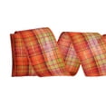 thumbnail image 1 of Fall Plaid Wired Edge Ribbon 2.46 Inch Wide, Thanksgiving Harvest Checkered Ribbon Roll for Gift Wrapping Wreath DIY Craft Halloween Fall Home Party Decoration, 1 of 6