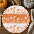 thumbnail image 1 of Fall Plants Round Braided Placemats Set of 4, Flowers Leaves Grass Natural Style Orange Heat Insulation Place Mats Washable Non-Slip Table Mats for Kitchen Dining Party, 15 Inches, 1 of 9