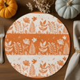 thumbnail image 1 of Fall Plants Round Braided Placemats Set of 6, Flowers Leaves Grass Natural Style Orange Linen Heat Insulation Place Mats Washable Non-Slip Table Mats for Kitchen Dining Party, 15 Inches, 1 of 9