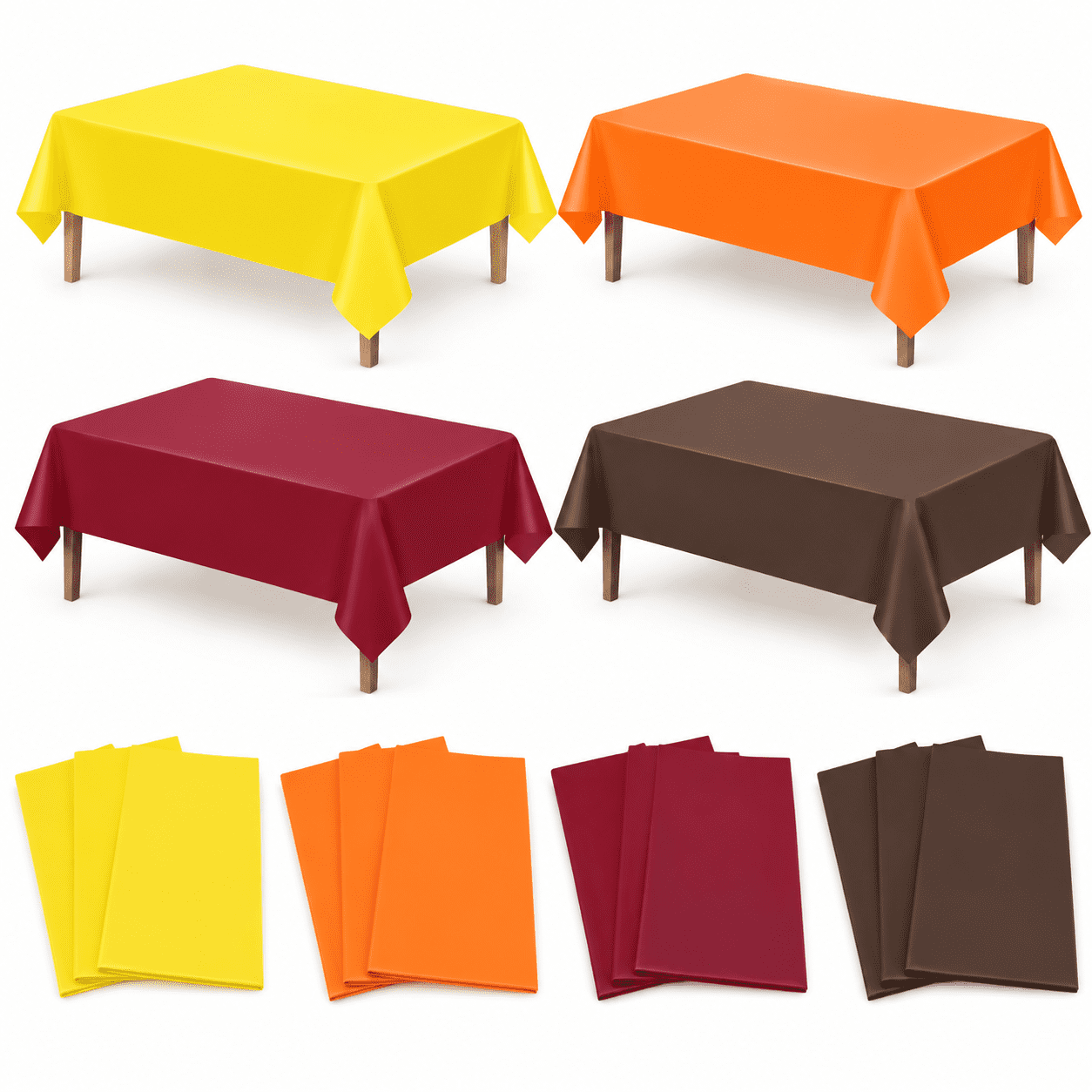 Fall Plastic Tablecloths 54 x 108 Inch Retro Colors Rectangle - Walmart.com