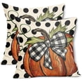 thumbnail image 1 of Fall Polka Dot Pumpkin Pillow Covers 16X16 Inch Autumn Harvest Thanksgiving Pillow Cases Orange Seasonal Square Throw Pillows Set of 2 Farmhouse Home Decor for Sofa Couch Bedroom Porch Outdoor, 1 of 2