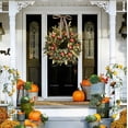 thumbnail image 1 of Fall Pomegranate Wreath for Front Door, Thanksgiving Fall Wreath Hanging Ornaments, Christmas Wedding Hanging Porch Home Window Wall Farmhouse Indoor Outdoor Decor 17.72 Inch, 1 of 8