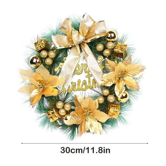 Fall Porch Decor Qwtwty Christmas Flower Wreath Door Hanging Wall Hanging Rattan Wreath Atmospheric Scene Decorations Strobiles Handmade Imitation Bow Red Fruit Wreath