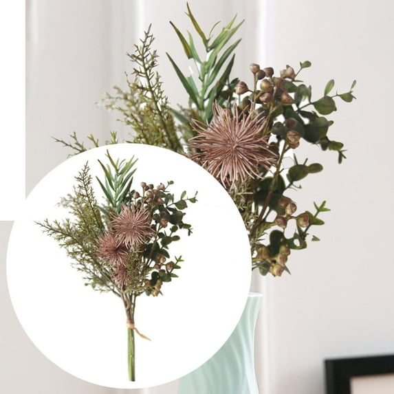 Fall Porch Decor Verdsylv 1 Artificial Fall Plant Arrangement, Realistic Autumn Foliage & Flower for Indoor Table, Fireplace Mantle, Front Porch Door Decor, Artificial Autumn Flowers, Brown