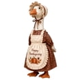 thumbnail image 1 of Fall Porch Goose Outfit with Pumpkin Embroidery, 21 Inch, Brown and Cream, Thanksgiving Decoration, 1 of 5