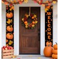 thumbnail image 1 of Fall Porch Sign Autumn Decoration for Home Outdoor Thanksgiving Halloween Front Door Porch Decor Pumpkin Maple Leaf Banner for Yard Garden Party Supplies Design 2, 1 of 7