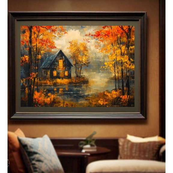 Fall Print Forest Fall Landscape Print Autumn Fall Paintingable Prints Thanksgiving Decor Modern Wall Art Decor