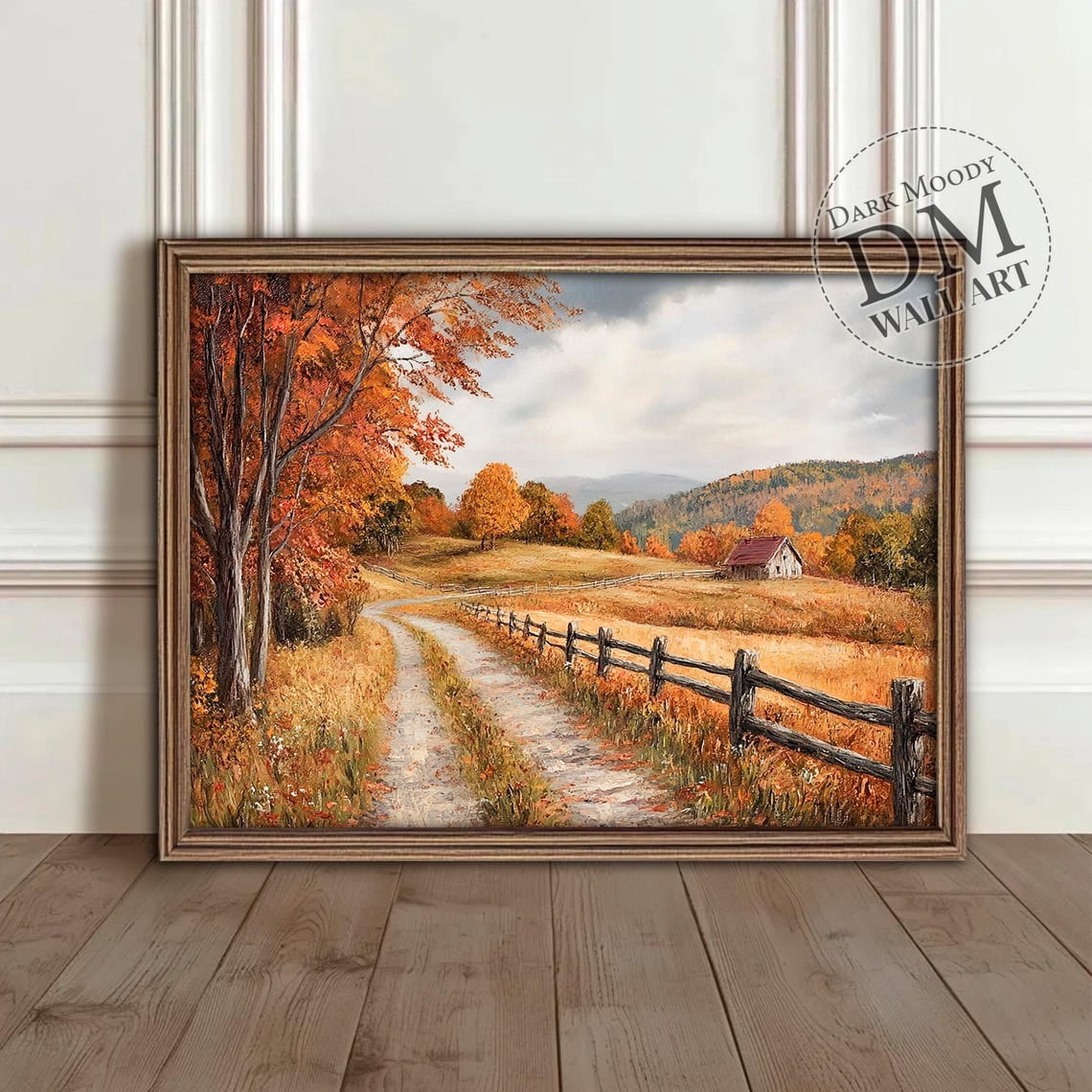 Fall Prints, Autumn Cottage Landscape Print, Moody Farmhouse Decor ...