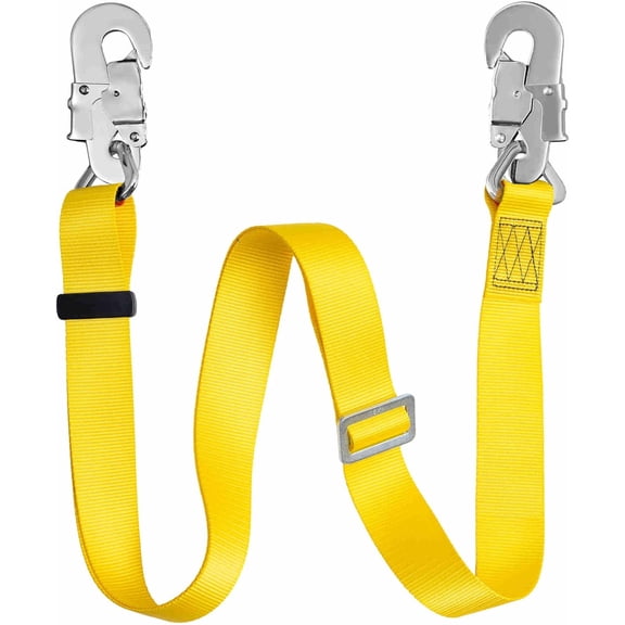Fall Protection Lanyard for Hunting, Safety Belt with Adjustable Strap for Tree Climbing & Treestand, Restraint Positioning Lanyard, Lineman Harness for Climbing Sticks & Hanging Stand
