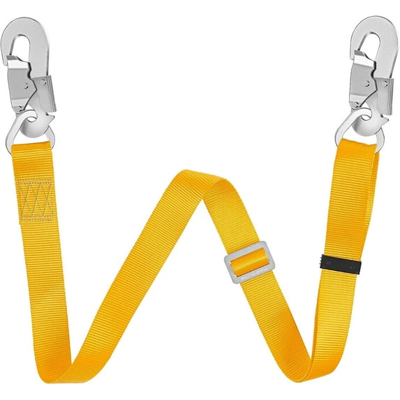 Fall Protection Lanyard, Safety Lanyard Fall Protection, Safety Belt Adjustable from 4 Feet to 6 Feet Outdoor Tree Climbing Belt Restraint Lanyards with Large Snap Hooks