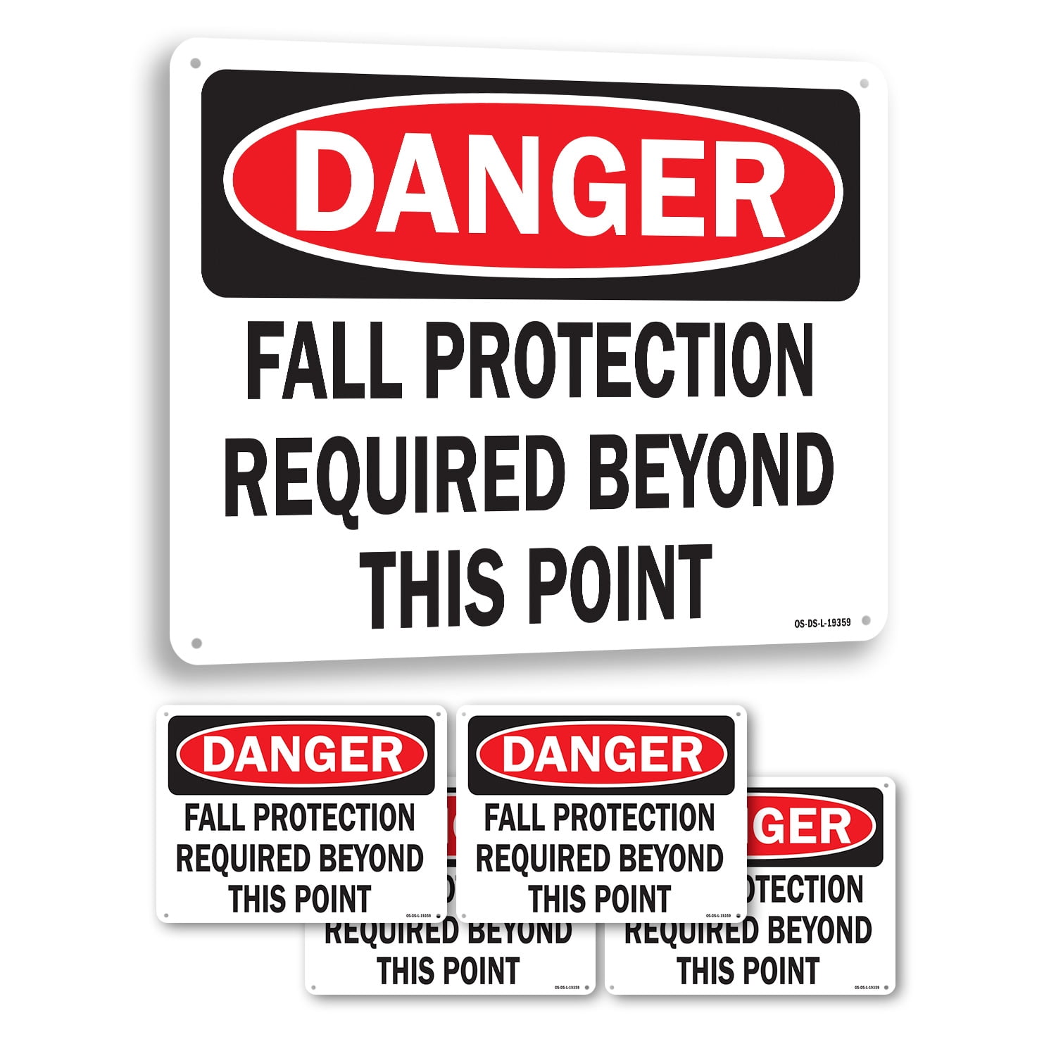 Fall Protection Required Beyond This Point OSHA Danger Rigid Plastic ...