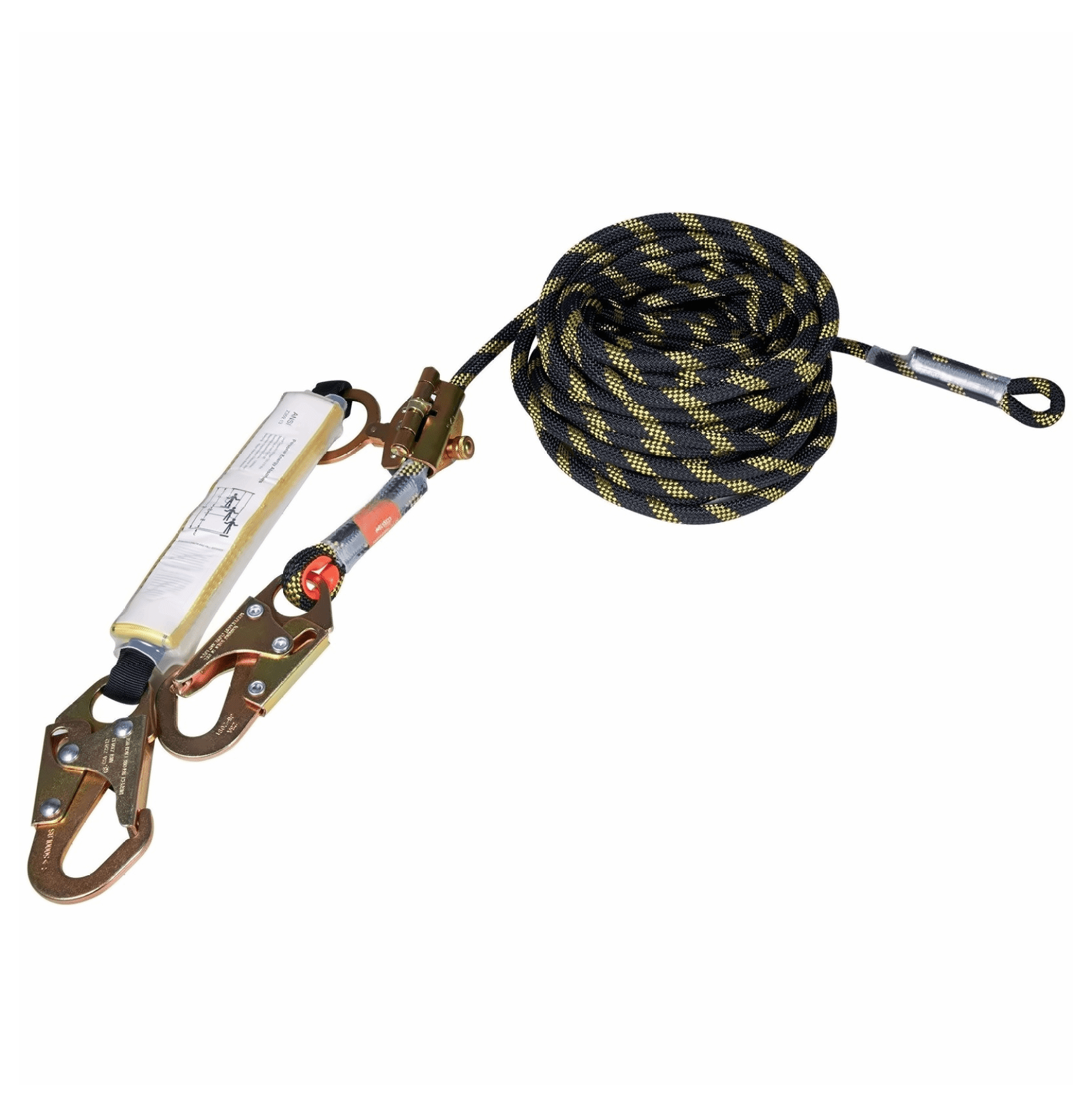 Fall Protection Rope 50ft, Vertical Lifeline Assembly with Hooks ...
