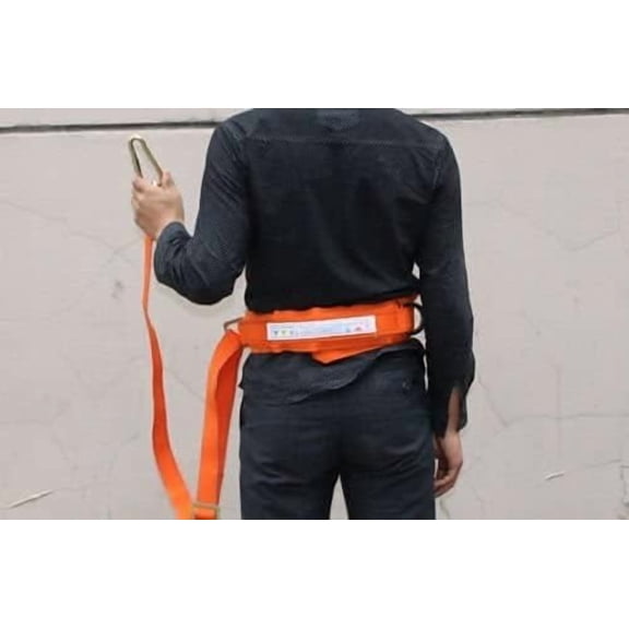 Fall Protection Safety Harness with Adjustable Lanyard, Full Body Construction Roofing Harness Kit, Tree Climbing Arborist Gear with Back D-Ring for Personal Fall Arrest