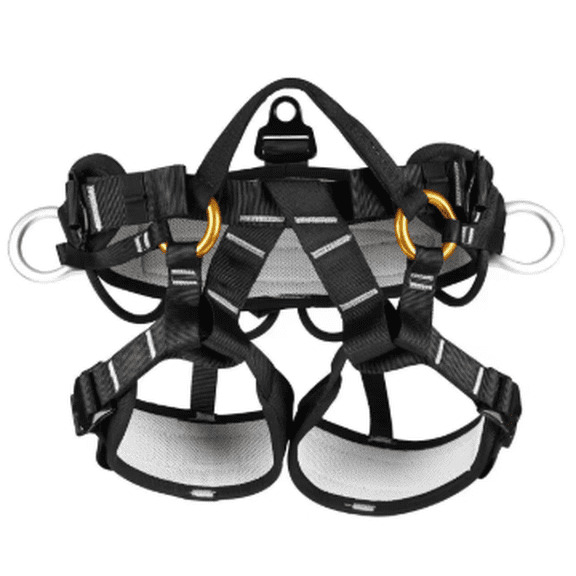 Fall Protection Safety Harness, Half Body Arborist Climbing Harness with Heavy-Duty D-Rings, Safety Belt for Tree Work, Climbing, Construction, Black