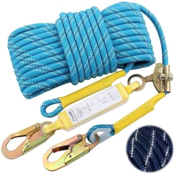 Fall Protection Safety Rope 50FT Vertical Roofing Harness Ropes With ...