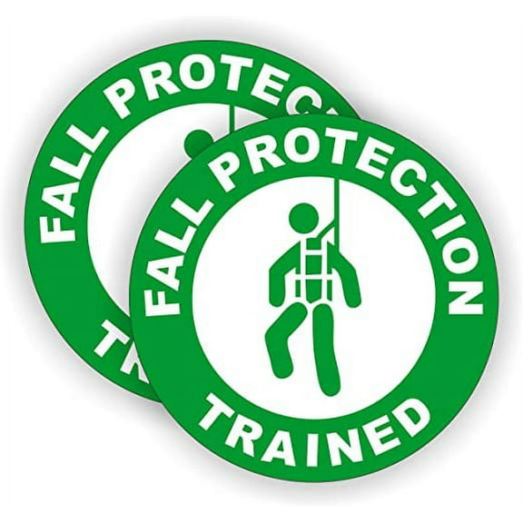 Fall Protection Trained Hard Hat Sticker | Helmet Decal Label Lunch Tool Box | Size: 2"