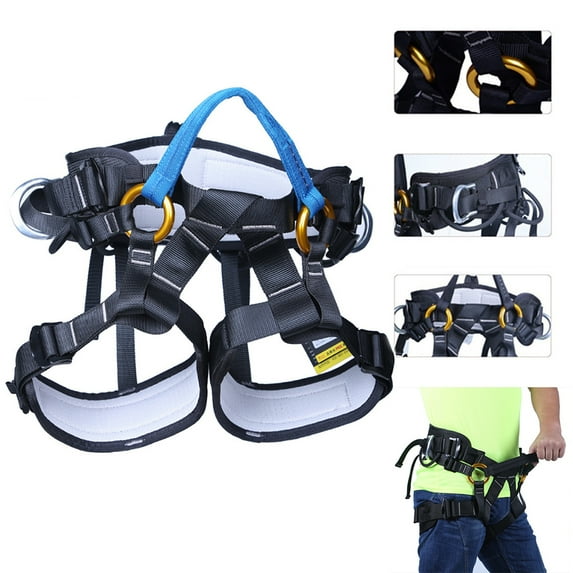 Climbing Harness Safety Belt,Adjustable Thickness Climbing Harness Half Body Harnesses for Fire Rescuing Caving Rock Climbing Rappelling Tree Protect Waist Safety Belts