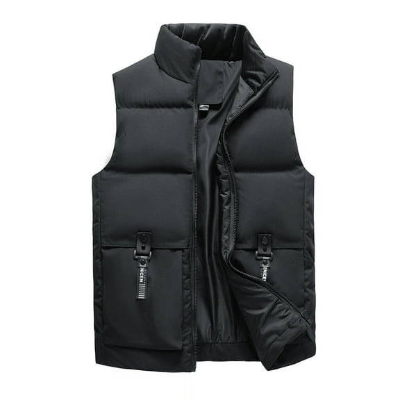 Fall Puffer Vests for Men,Winter Workwear Vest Large Size Waistcoat Warm Vest