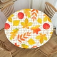 thumbnail image 1 of Fall Pumpink Round Tableclothes Thanksgiving Elastic Fitted Edge Table Cloth Maple Leaves Waterproof Polyester Party Table Cover, 1 of 7
