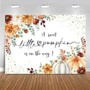 Fall Pumpkin Baby Shower Backdrop Boho Floral Fall Leaves A Little Pumpkin is on The Way Background Boys Girls Little Pumpkin Baby Shower Decorations Cake Table Banner