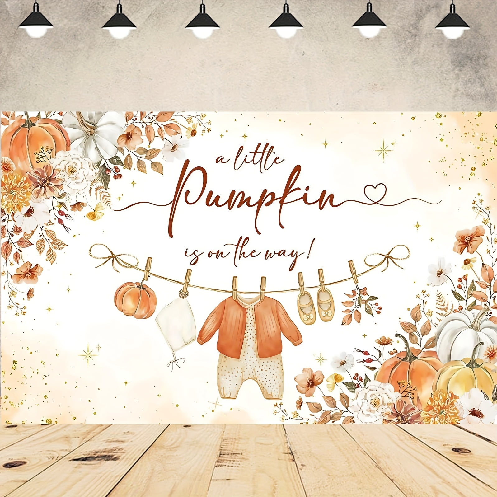 Fall Pumpkin Baby Shower Backdrop A Little Pumpkin is On The Way ...