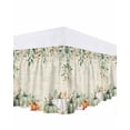 thumbnail image 1 of Fall Pumpkin Bed Skirt Eucalyptus Leaves Flower Vintage Letter Bed Skirts California King Size 16 Inch Drop, Wrap Around Dust Ruffle&nbsp;Bedskirt with Adjustable Elastic Belt for Queen Size Beds, 1 of 7