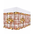 thumbnail image 1 of Fall Pumpkin Bed Skirt Queen Size 16 Inch Drop, Sunflower Maple Leaf Brown White Plaid Wrap Around Dust Ruffle Bedskirts, Wrinkle & Fade Resistant Easy Fit Bedskirt with Adjustable Elastic, 1 of 8