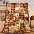 thumbnail image 1 of Fall Pumpkin Blanket Autumn Maple Leaf Throw Blanket Plaid Thanksgiving Orange Flannel Stuff Merch Cozy Decor Fleece Soft Plush Fuzzy Warm Lightweight Bedding Gifts for Women Girls Couch 50"X40", 1 of 6