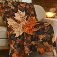 thumbnail image 1 of Fall Pumpkin Blanket Autumn Maple Leaf Throw Blanket Plaid Thanksgiving Orange Flannel Stuff Merch Cozy Decor Fleece Soft Plush Fuzzy Warm Lightweight Bedding Gifts for Women Girls Couch 50"X40", 1 of 6