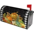 thumbnail image 1 of Fall Pumpkin Buffalo Plaid Mailbox Cover Magnetic Thanksgiving Autumn Harvest Mailbox Cover Standard Size 21 x 18 Inch Farmhouse Rustic Welcome Post Box Cover Wraps Garden Yard Home Decor for Outdoor, 1 of 6