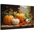 thumbnail image 1 of Fall Pumpkin Canvas Wall Art Halloween Pictures Maple Leaf Decor Thanksgiving Wall Prints Rustic Autumn Themed Wall Decor Framed Modern Artwork for Living Room Kitchen Bedroom Home Decorations 12x16”, 1 of 6
