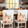 thumbnail image 1 of Fall Pumpkin Chair Covers Set of 4 Red Flower Leaf Thanksgiving Autumn Chair Back Covers Stretch Removable Washable Slipcovers Protector for Dining Room Kitchen Party Decor, 1 of 5