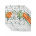 thumbnail image 1 of Fall Pumpkin Cloth Napkins Set of 8 Reusable Dinner Napkins, Orange Green White Thanksgiving Leaf Plaid Cocktail Napkin Washable Table Napkins for Wedding/Holiday Party/Baby Shower 20"x20", 1 of 7