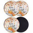 thumbnail image 1 of Fall Pumpkin Coasters Set of 4, Absorbent Coasters for Drinks, Orange White Thanksgiving Maple Leaf Coaster for Desk Coffee Table Protection, Home Decor House Warming Gifts 4", 1 of 8