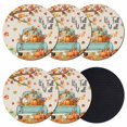 thumbnail image 1 of Fall Pumpkin Coasters Set of 6, Absorbent Coasters for Drinks, Autumn Maple Leaf Retro Farmhouse Truck Coaster for Desk Coffee Table Protection, Home Decor House Warming Gifts 4", 1 of 8