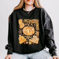 thumbnail image 1 of Fall Pumpkin Collage Glitter - Women's Lightweight Garment Dyed Sweatshirt, 1 of 11