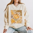 thumbnail image 1 of Fall Pumpkin Collage Glitter - Women's Lightweight Garment Dyed Sweatshirt, 1 of 11