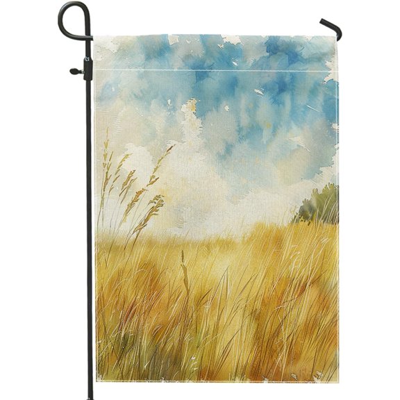 Fall Pumpkin Corn Garden Flags 12"x18" Double Sided for Outside Decorative, Autumn Hippie Style FrontYard Canvas House Flag, Harvest Outdoor Small Backyard Lawn Flag