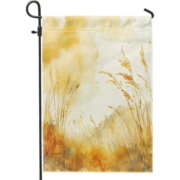 Fall Pumpkin Corn Garden Flags 12"x18" Double Sided for Outside Decorative, Autumn Retro Style FrontYard Canvas House Flag, Harvest Outdoor Small Backyard Lawn Flag