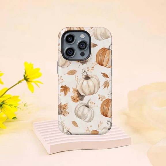 Fall Pumpkin Cute Autumn Leaves Cozy Phone Case for iPhone 11 12 13 14 15 16 17 Pro Max