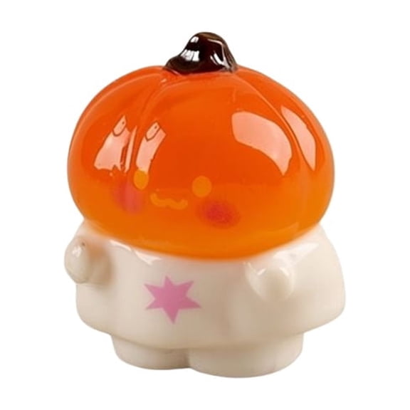 Fall Pumpkin Decor, Jack O Lantern Decor, Halloween Resin Figures, Small Dollhouse, Spooky Cute Pumpkin Head Micro Landscape Ornament for Home Tabletop, Party Accent and Diy