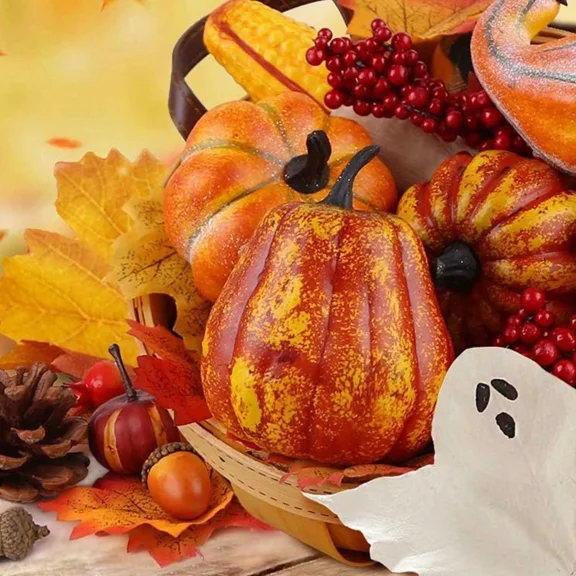 Fall Pumpkin Decoration 49 Pcs Pumpkin Maple Leaves For Home
