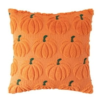 Fall Pumpkin Decorative Throw Pillow Covers ,Soft Plush 3D Embroidered Halloween Pillow Covers for Fall Decorations Farmhouse Cushion Covers for Thanksgiving