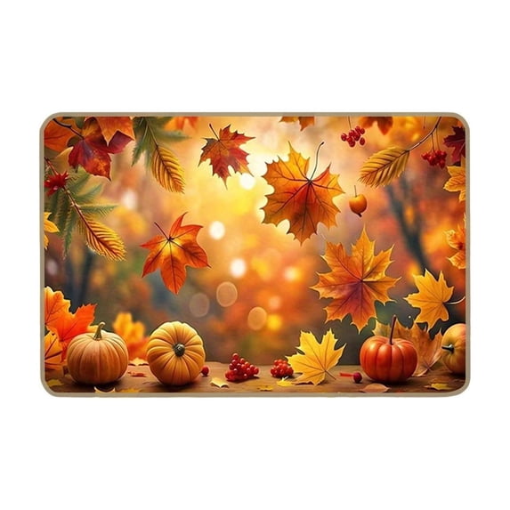 Fall Pumpkin Doormat Autumn Welcome Door Mats Thanksgiving Durable Entrance Mat for Home Entrance Outside Entry Yard Floor Patio