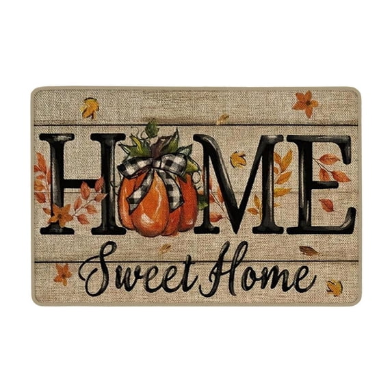 Fall Pumpkin Doormat Autumn Welcome Door Mats Thanksgiving Durable Entrance Mat for Home Entrance Outside Entry Yard Floor Patio