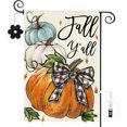 thumbnail image 1 of Fall Pumpkin Double Sided Garden Flag 12x18 Inch Autumn Harvest Decor Weatherproof Thanksgiving Vertical Yard Banner with Rugby Ball Design for Seasonal Halloween Outdoor Sports Decoration, 1 of 6