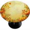 thumbnail image 1 of Fall Pumpkin Fitted Round Tablecloth Autumn Leaves Yellow Small Round Table Cover with Elastic Edge Wipeable Holiday Circle Table Cloths for Outdoor Party Patio Kitchen Decor Fit for 40"-44" Table, 1 of 6