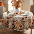 thumbnail image 1 of Fall Pumpkin Football Maple Leaves Tablecloth Round Washable Table Covers for Home Party Decorations 60x60 Inch, 1 of 5